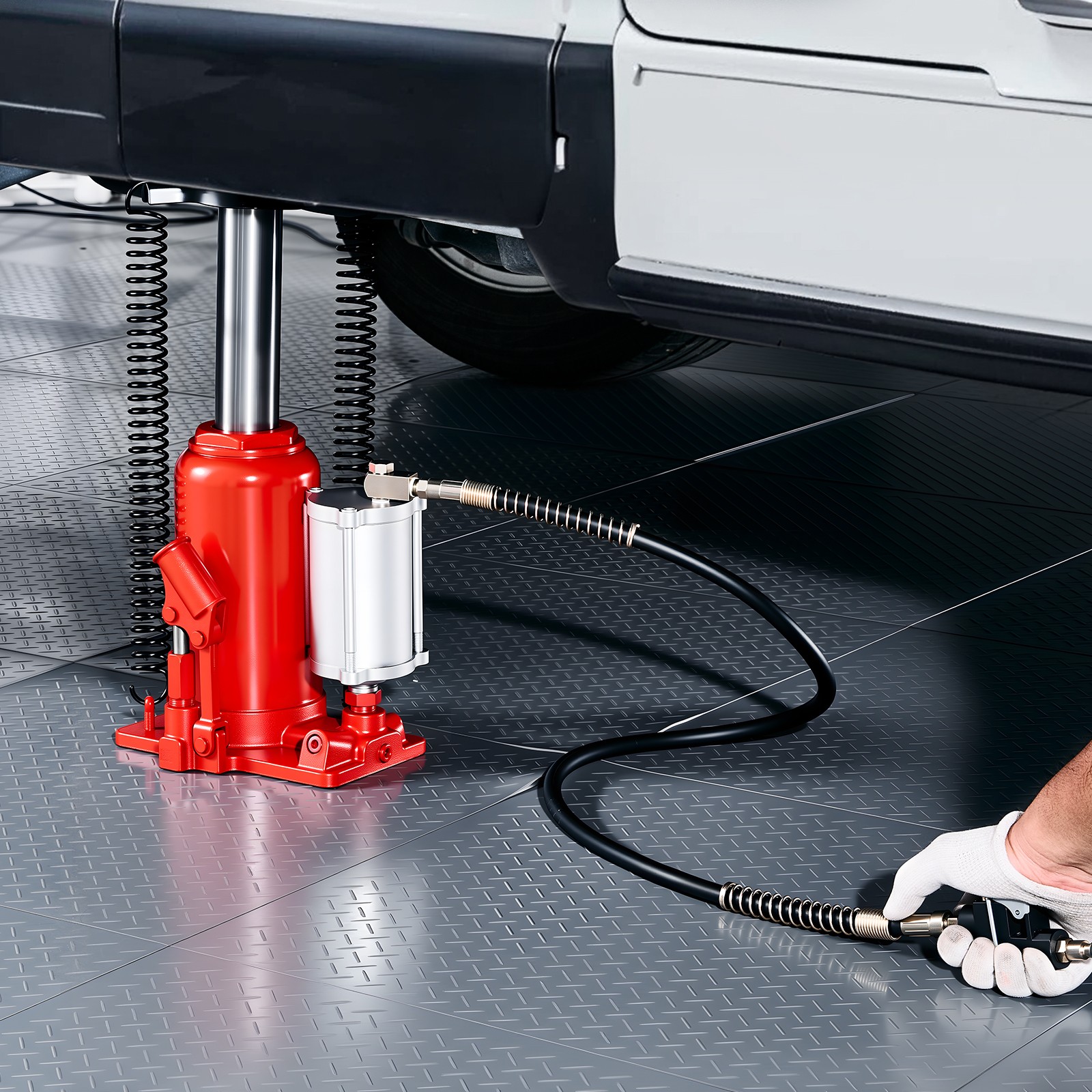 VEVOR Air Hydraulic Bottle Jack High Lift Jack 20 Ton (44092 lbs) Car Repair Red