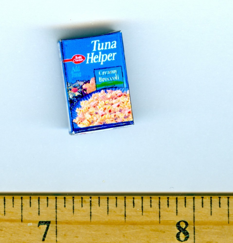 Dollhouse Miniature Size Tuna Dinner Helper  Box