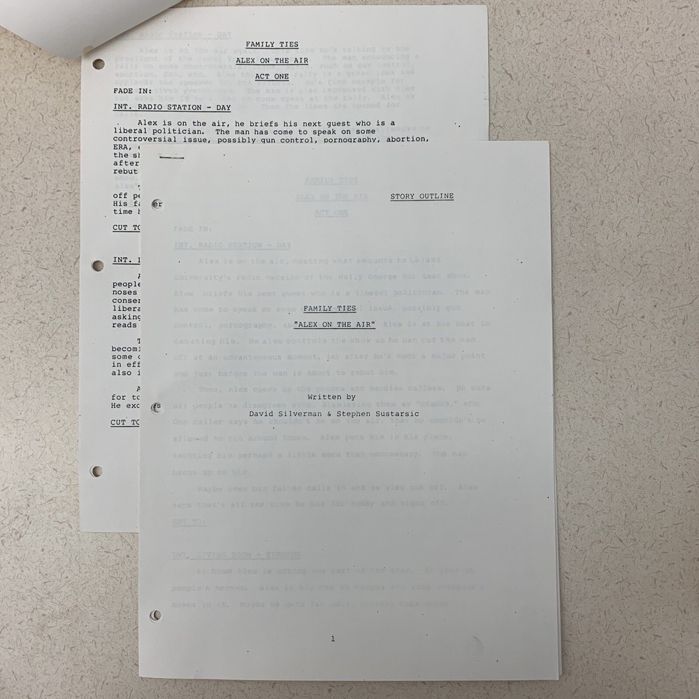 Vintage Family Ties Spec Script Draft Proposal By David Silverman Stephen Both