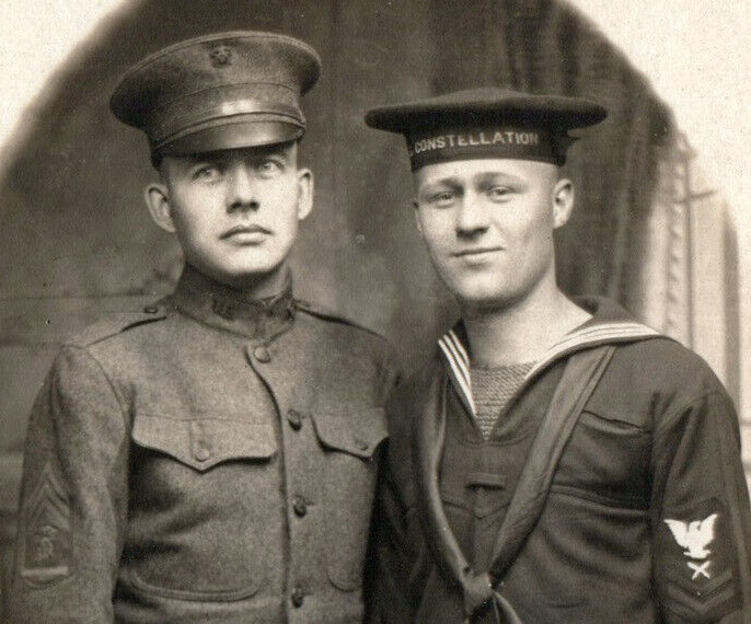 WWI Army Soldier Navy Sailor Real Photo Postcard RPPC