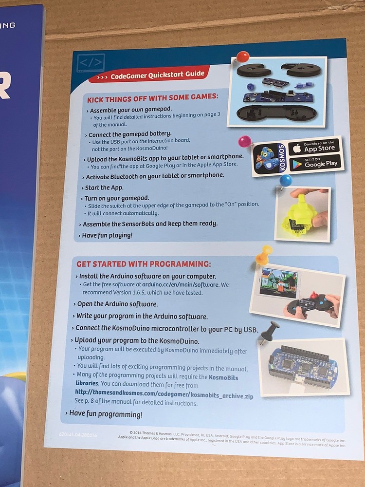 Incomplete Parts Thames Kosmos Bits Code Gamer Arduino Coding Experiment Kit