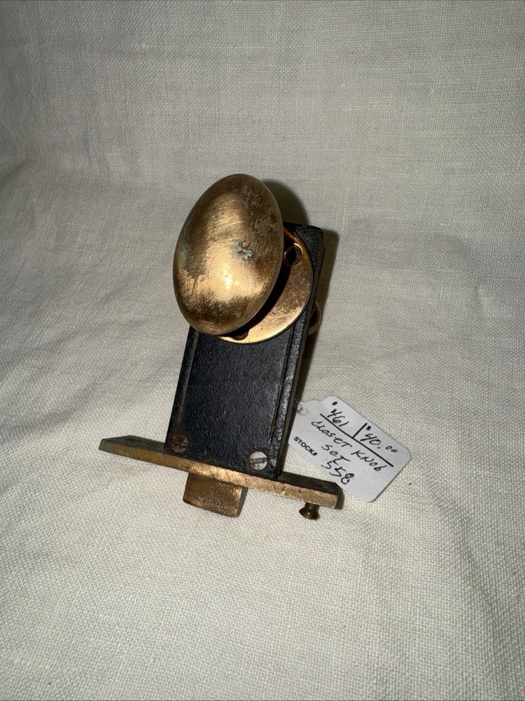 Vintage HEAVY Solid Ornate Oval Brass Door Or Closet Knobs