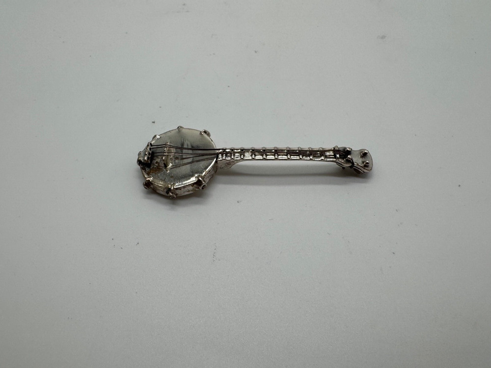 Sterling Silver Banjo Musical Instrument Figurine