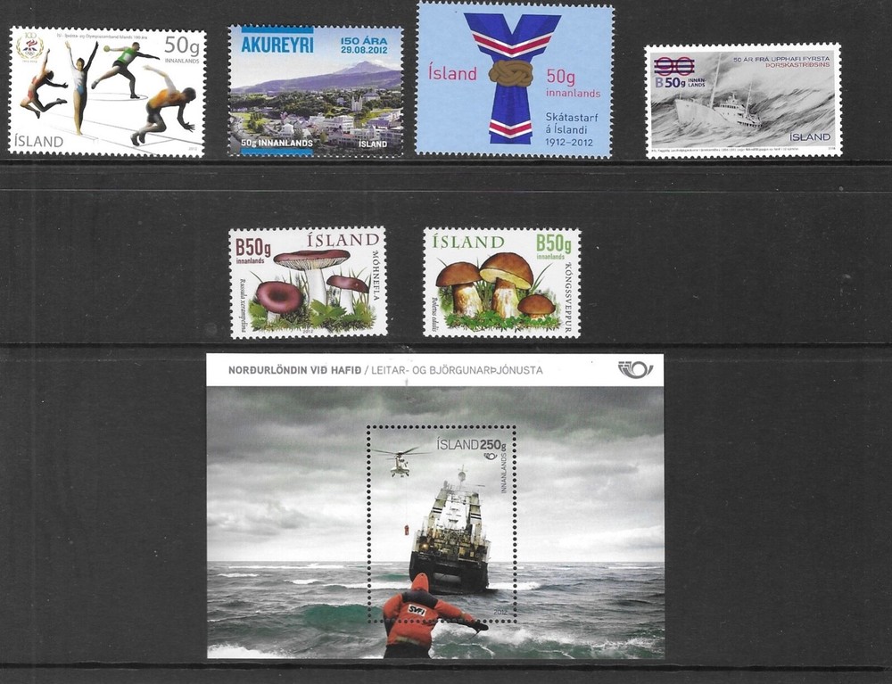 Iceland 2012 MNH Selection (See Below for Details)