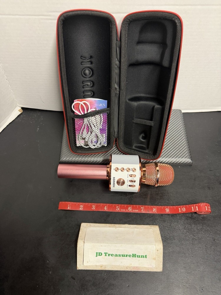 BONAOK Wireless Bluetooth Karaoke Microphone W/ Rose Gold Finish EUC 🔥🔥🔥