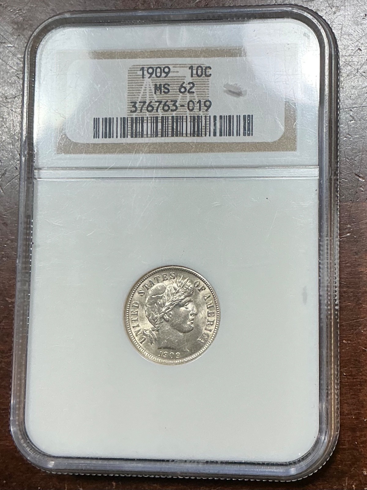 NGC MS62 1909 BARBER DIME BLAST WHITE BEAUTIFUL LUSTER