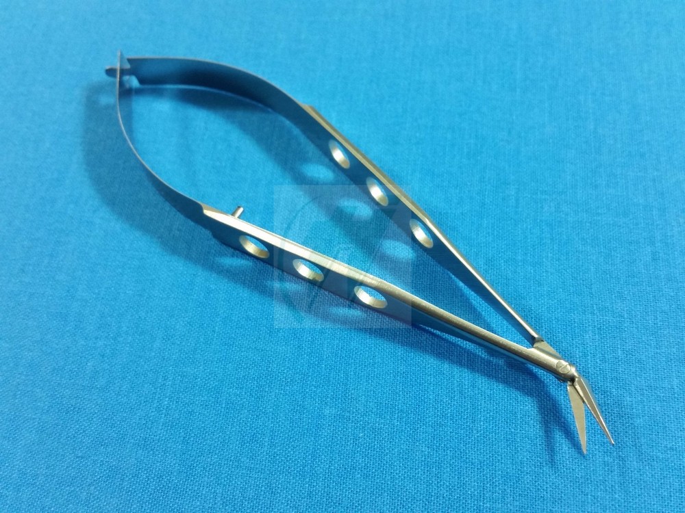 PREMIUM QUALITY PACIVATED VANNAS MICRO SURGICAL SCISSORS 4.5" ANGLED SIDEWAYS