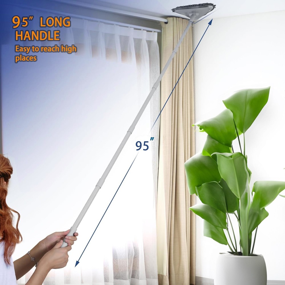 Wall Cleaning Mop with Long Handle, Ceiling Cleaner Tool Duster Adjustable 98"