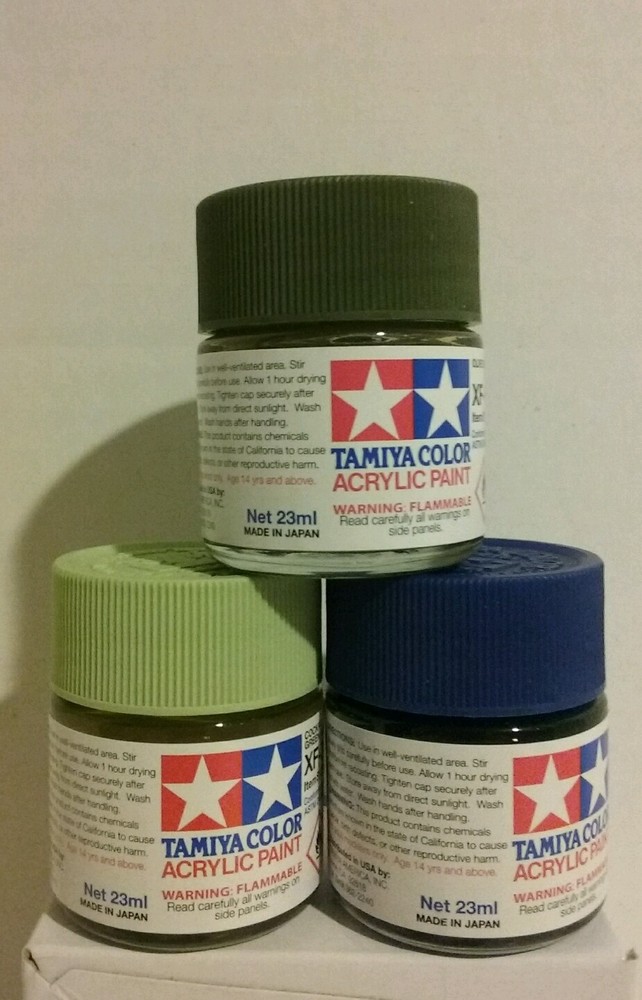 Tamiya acrylic paint 3 × 23ml bundle.