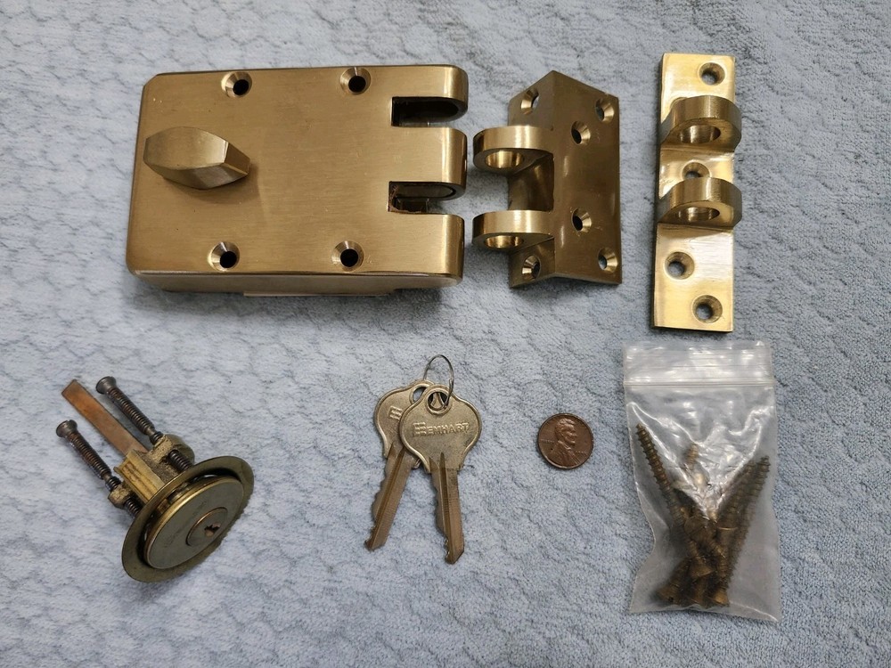 Deadbolt Lock Reversible Bronze NOS