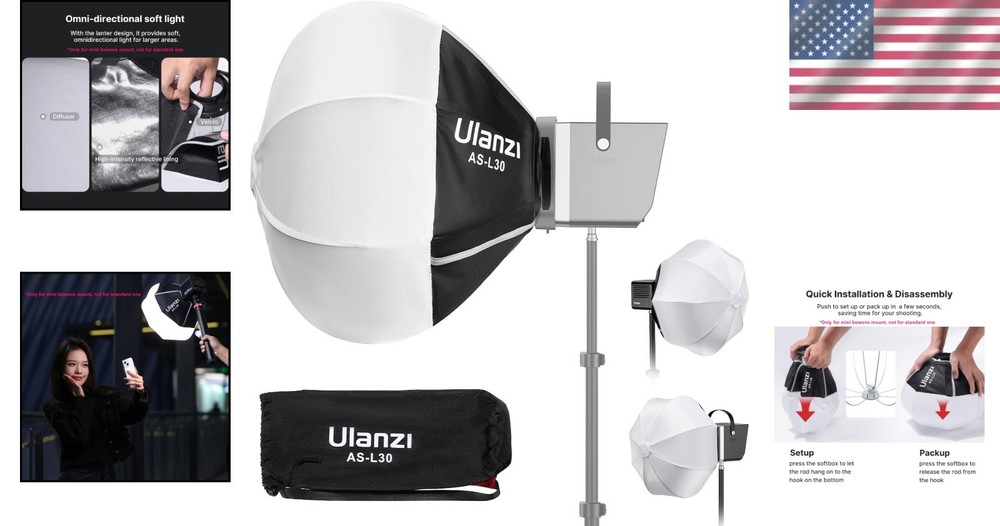 Effortless Mini Lantern Softbox Modifier with Easy Storage for On-the-Go Shoots
