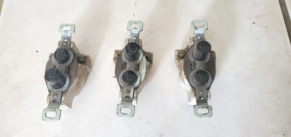 (3) 💡Vintage Push Button Light Switches Porcelain Bakelite Two Button