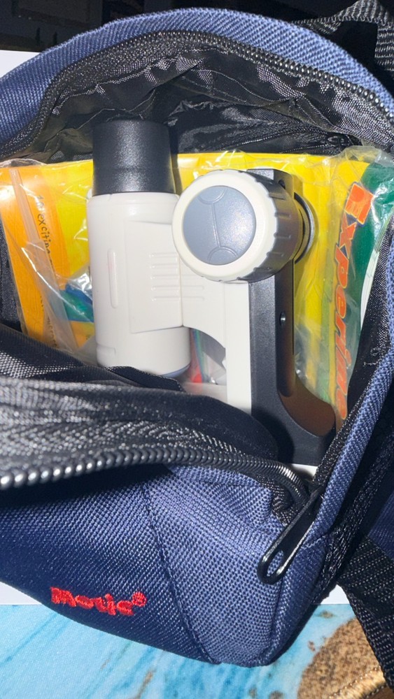 Motic LM-100 Microscope Kit WORKING w Case Sample Slides Tools Student Lab Set