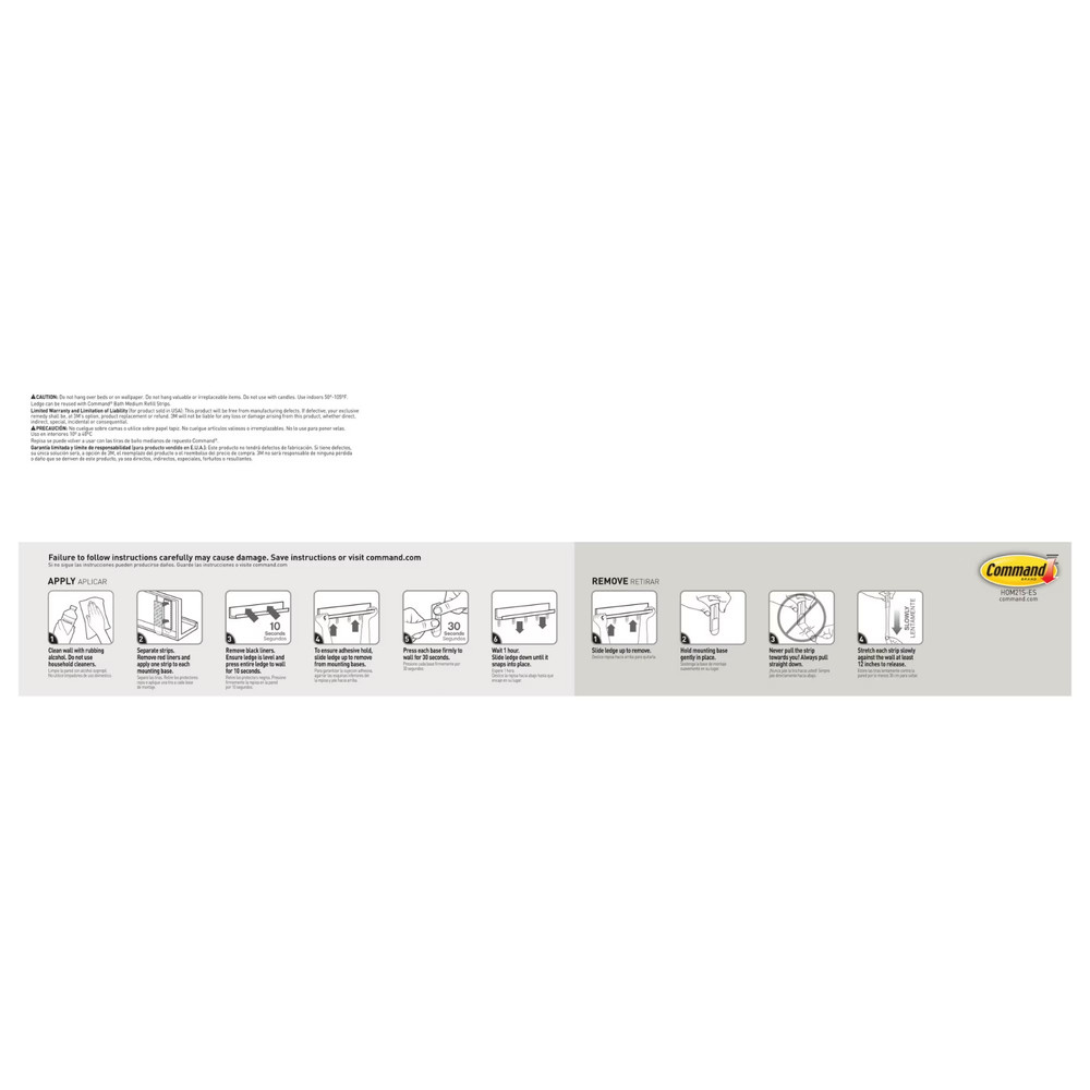 Command Picture Ledge, Quartz, Damage Free Decorating, 1 Ledge and 10 Command St