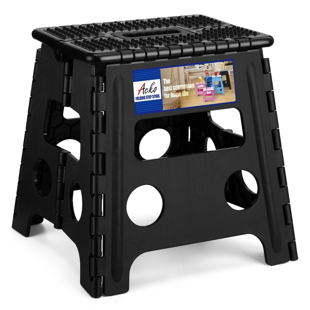 Folding Step Stool 13 inch Height Premium Heavy Duty Foldable Step Stools for...