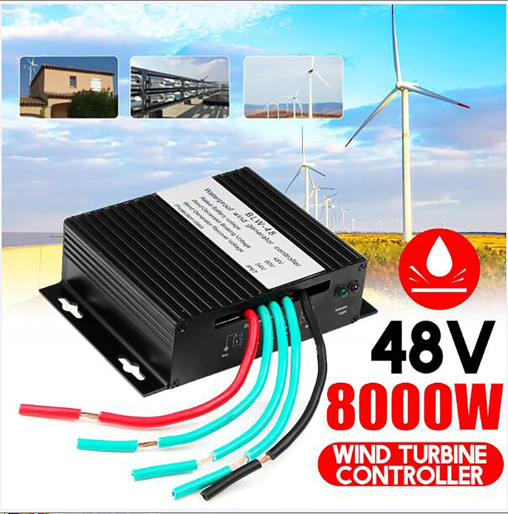 Efficient 8000W DC 12V/24V/48V Wind Turbines Generator Charge Controller, Waterp