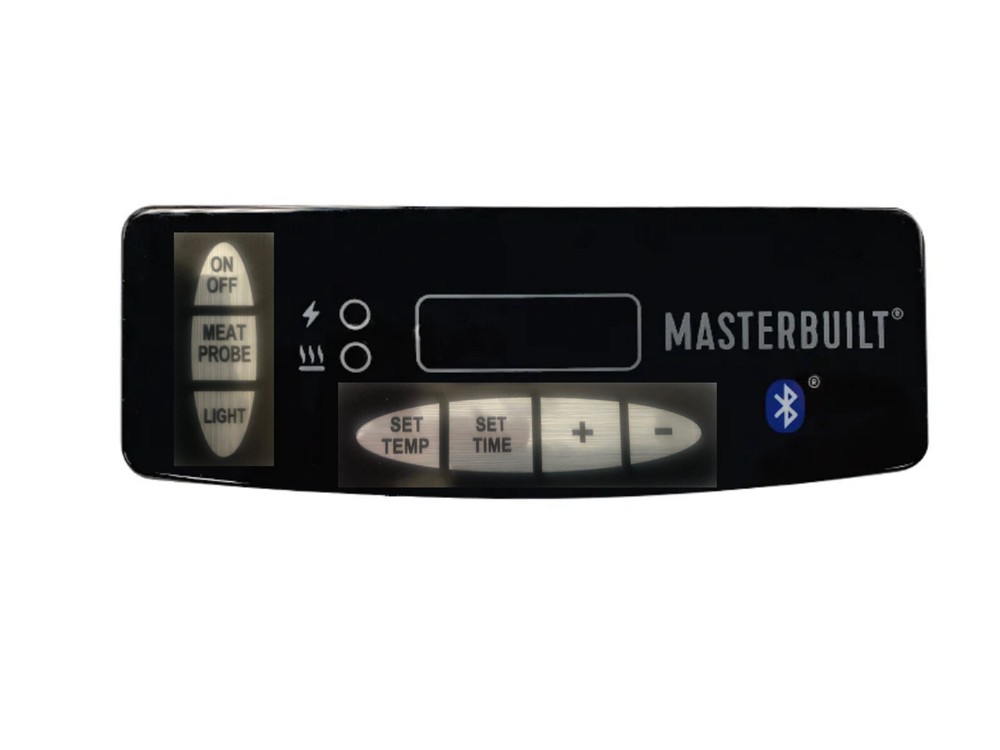 NEW OVERLAY: COMPARE MASTERBUILT CONTROL PANEL 9907170120 OVERLAY ONLY