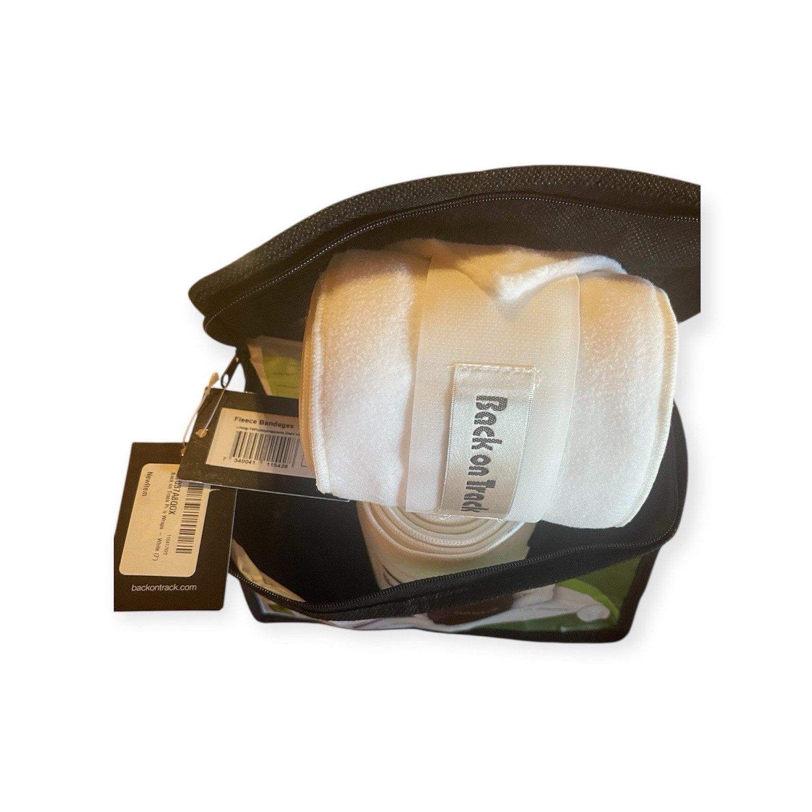 2 Back On Track Therapeutic Polo Wraps White Fleece Welltex Faster Recovery 7’