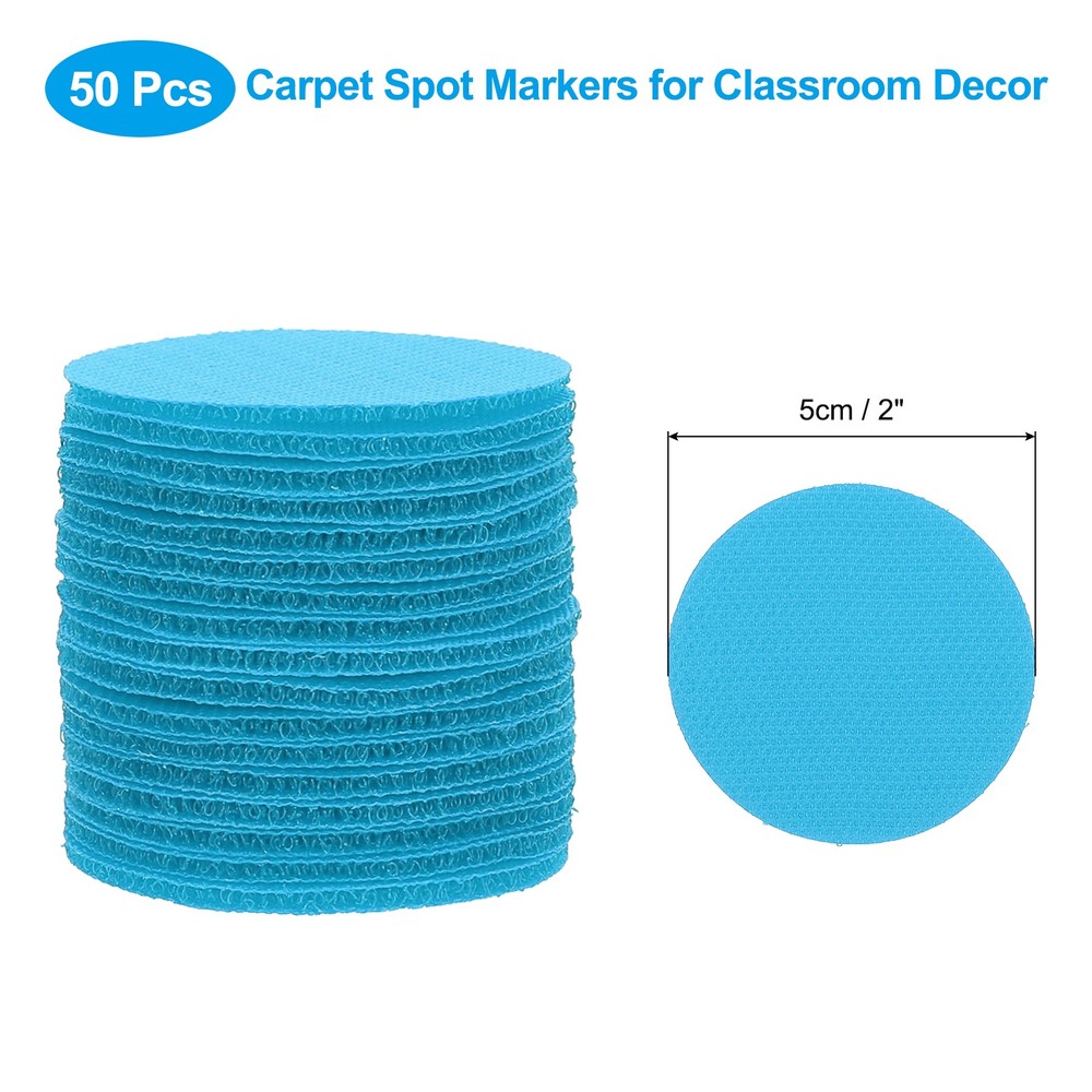 2" Carpet Spot Markers, 50Pcs Dot Markers Hook and Loop, Blue