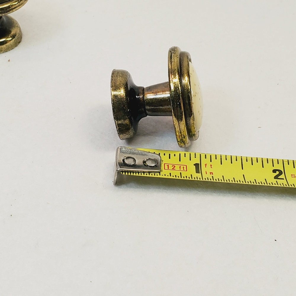 4 Ceramic Drawer Knob Pull Cream Bronze 1-1/4" - K38077 BPC14477