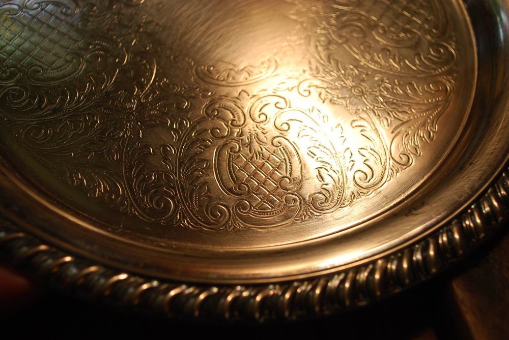 TOASTING SET Vintage LEONARD SILVERPLATE 'EPNS' Cordial Goblet 6 Cups & 1 Tray