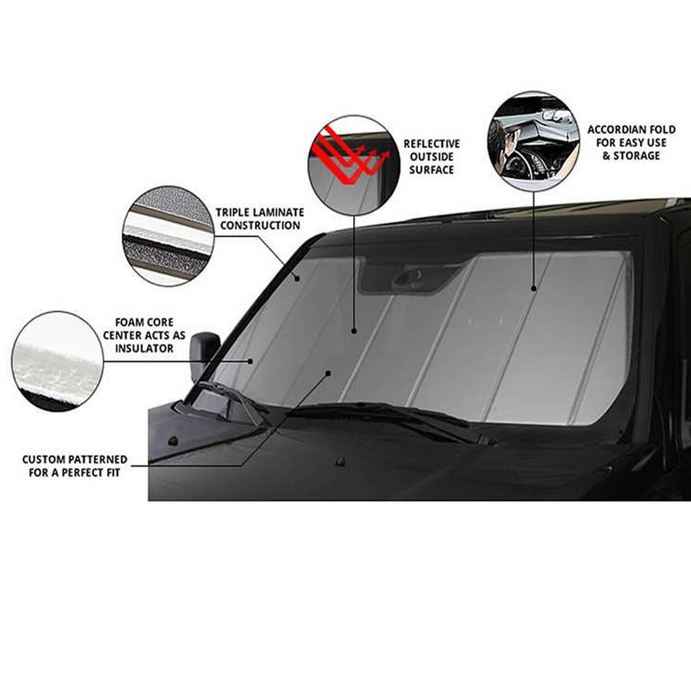 Aluminum Layer Reflective Windshield Sun Shade Privacy Front Window Sunshade