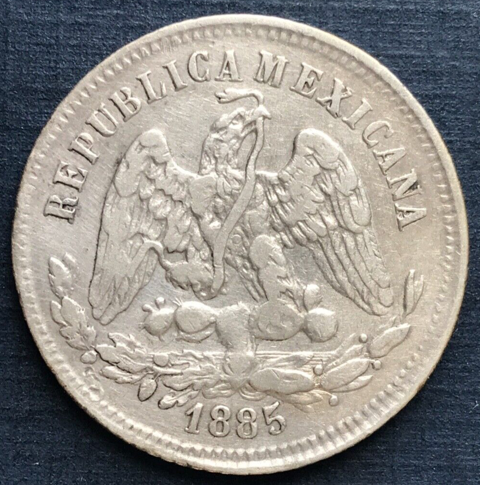 🇲🇽🇲🇽🇲🇽 Mexico 1885/65 Go_R 25 Centavos 🇲🇽🇲🇽🇲🇽