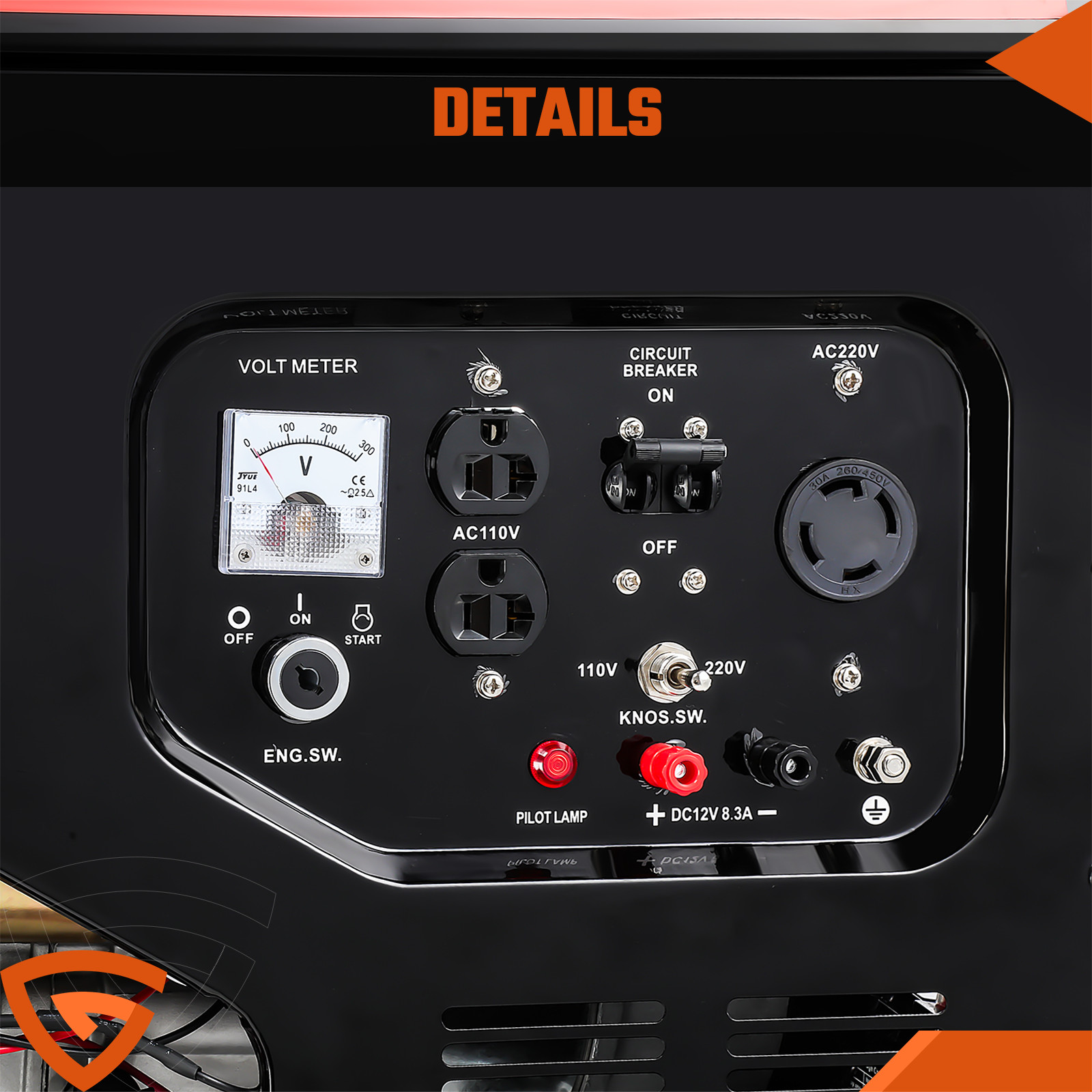 5000W Portable Inverter Generator Gas Powered Electric Start For Home Backup