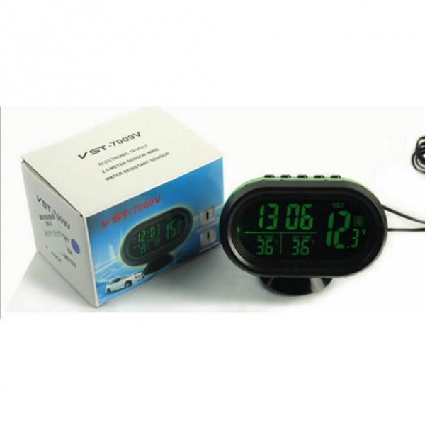 Auto Electronic Car Thermometer Voltmeter Temperature Clock LED Digital Display