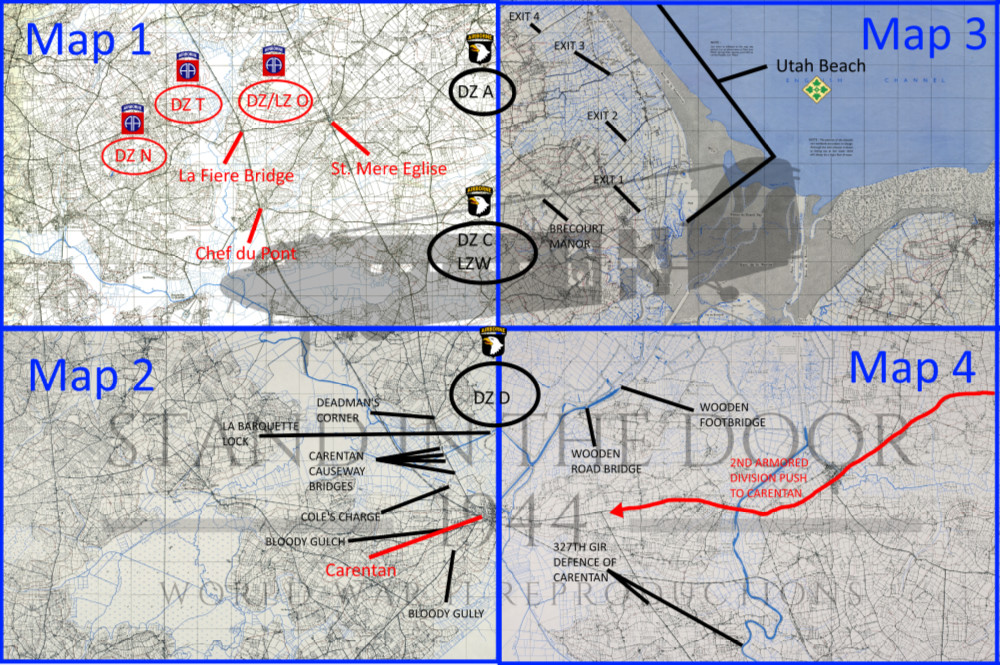 WW2 Normandy D-Day map 2 Carentan