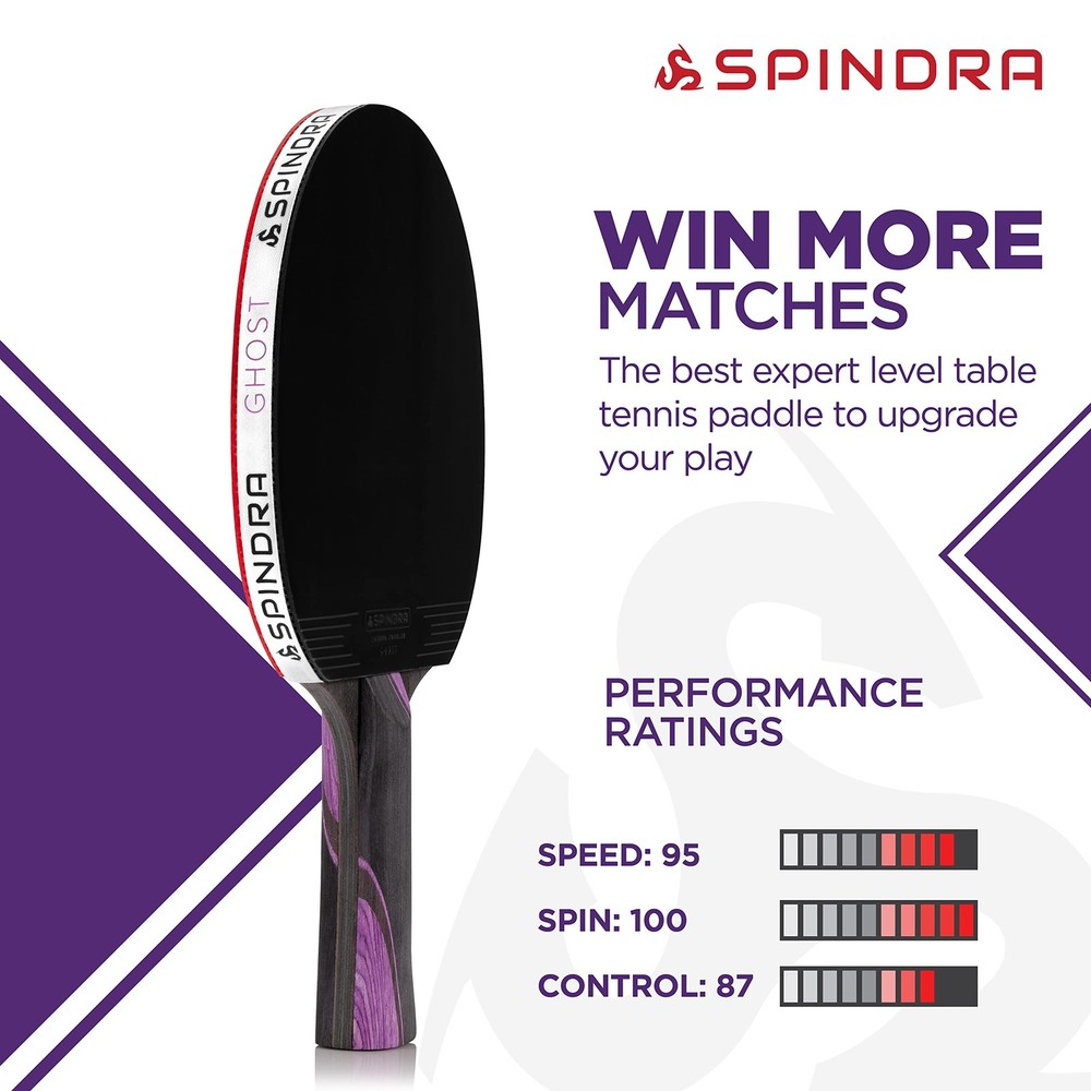 Spindra Performance Level Ping Pong Paddle, Intermediate/Advanced Table Tenni...