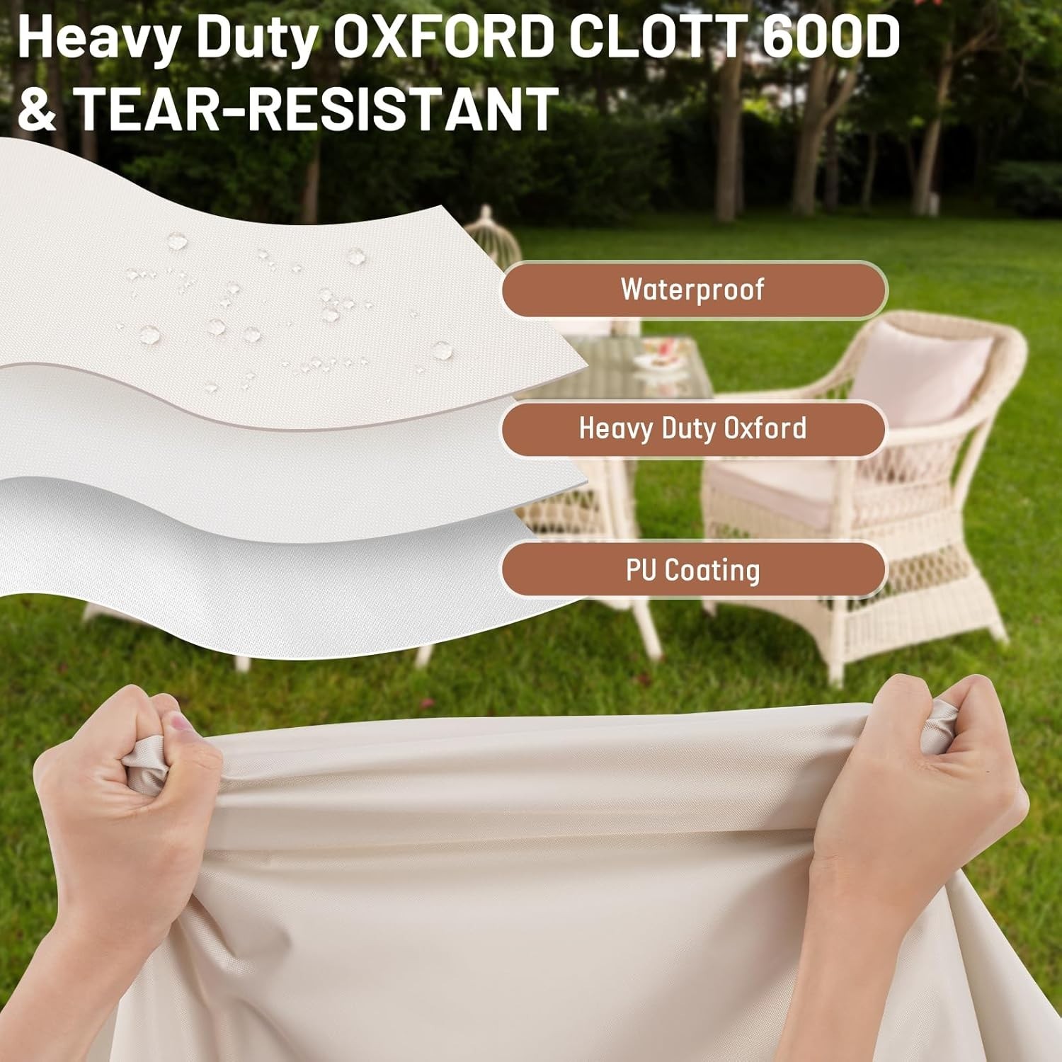 2 Pack Waterproof Patio Chair Covers with Air Vents for Swivel/ Rocking Chair