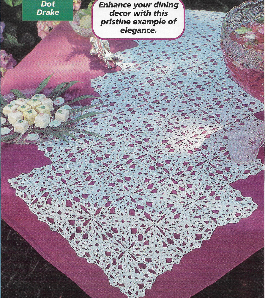 White Lace Runner crochet pattern instructions