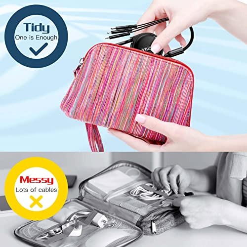 Coiled Multi Charging Cable 3A, 2Pack Retractable Lightning Cable, Multi Black