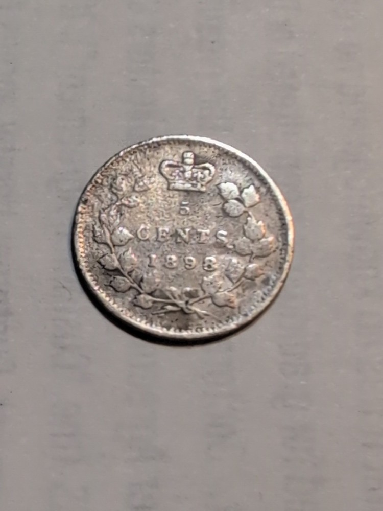 1898 Canadian 5 Cent Silver