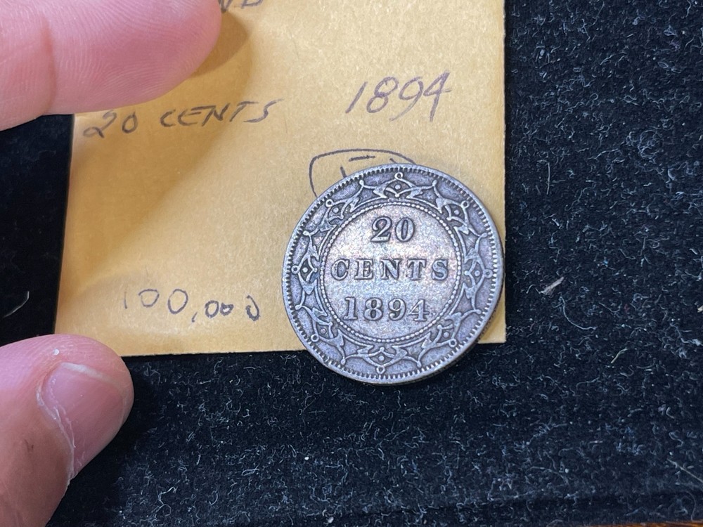 1894 Canada Newfoundland 20 Cents High Grade High Value