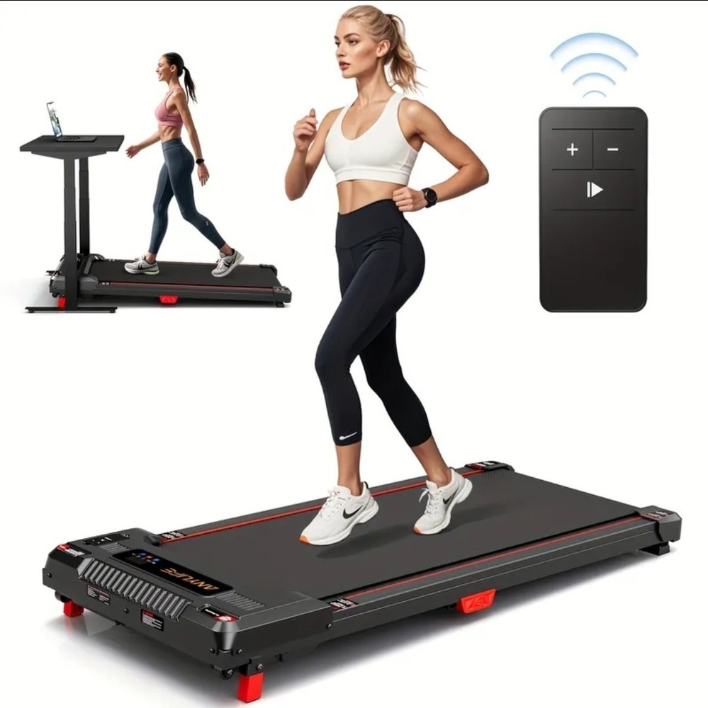 Under Desk Walking Pad Treadmill With Incline, LED Display, & Remote Control