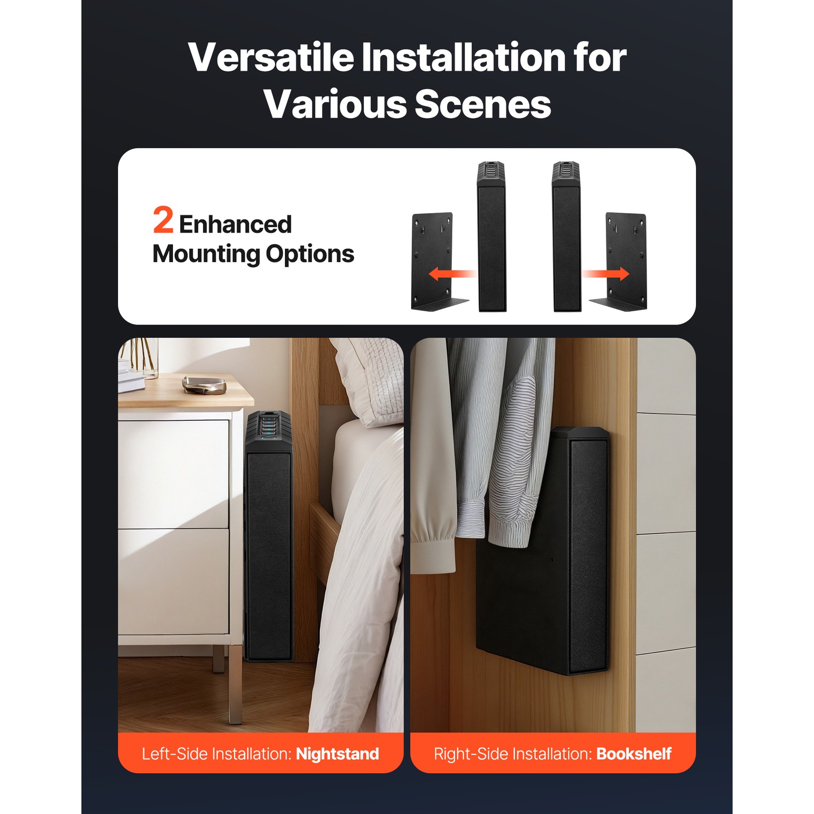 Uimoso Gun Safe Slider with Fingerprint, Code, and Key Access for Pistol Storage