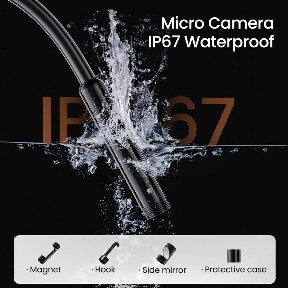 Endoscope Camera with Light, HD Borescope with Dimmable LED, Endoscope Camera...