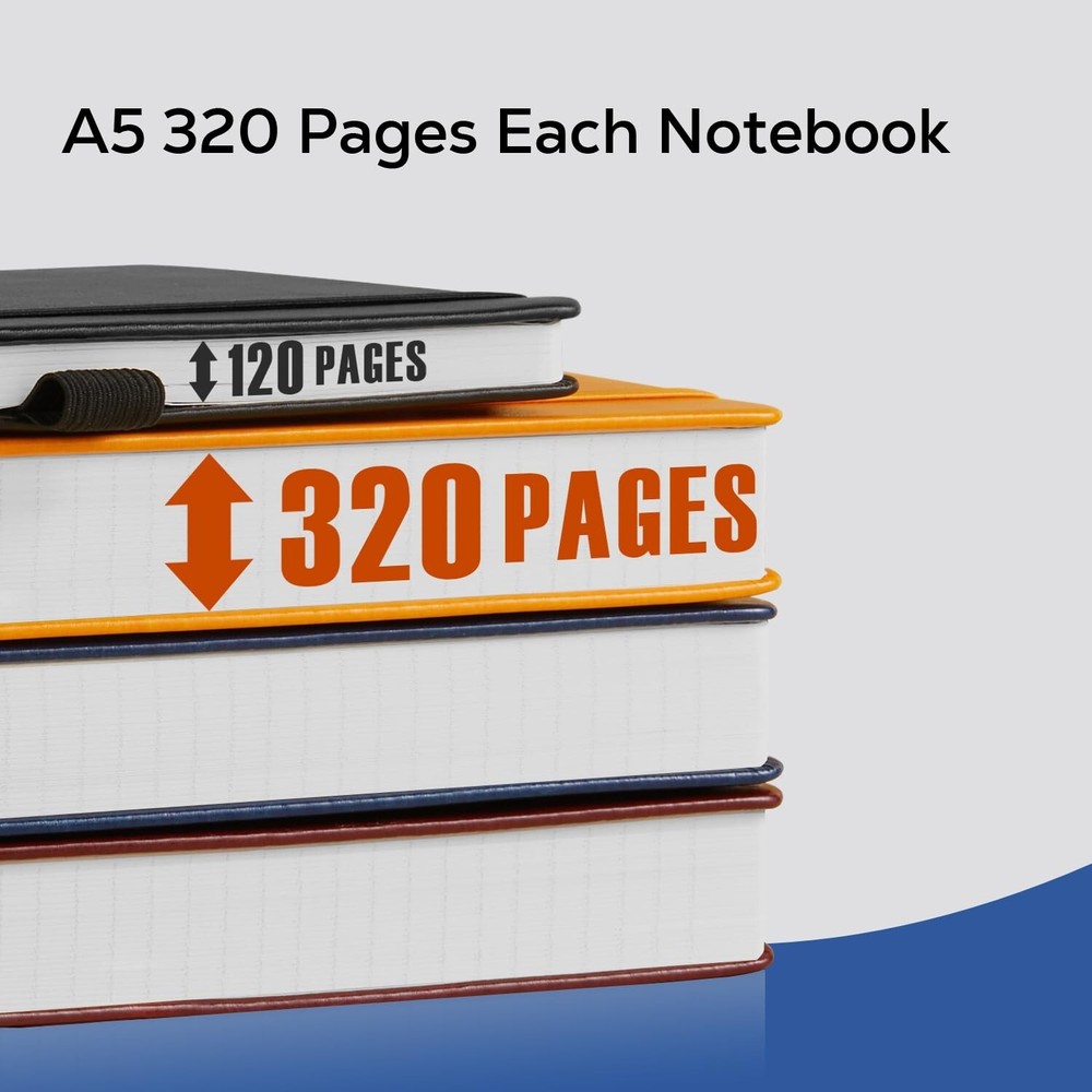 3 Pack Journal Notebook, 320 Pages A5 Lined Notebook Journal Set for Work Wri...