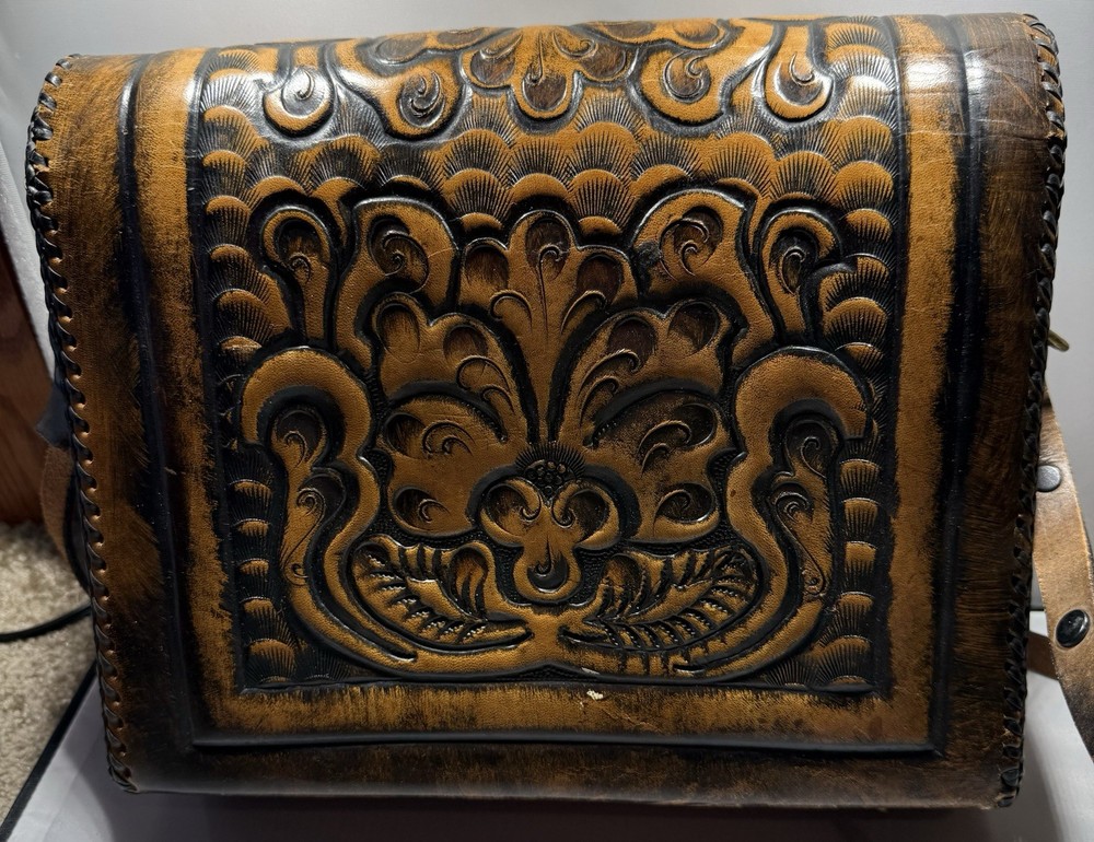 Vintage Hand-Tooled Leather Purse