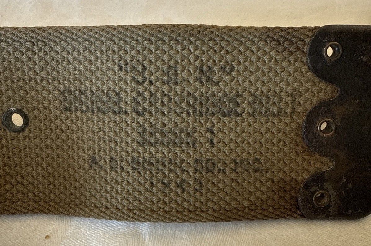 Vntg Military Ammo Belt 12 Gauge Holds 32 Shells Adjustable W/Hooks on Both Ends