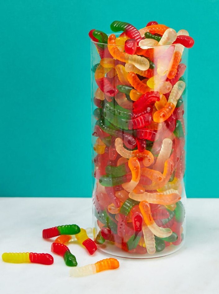 Mini Assorted Gummi Worms- 20 lbs.
