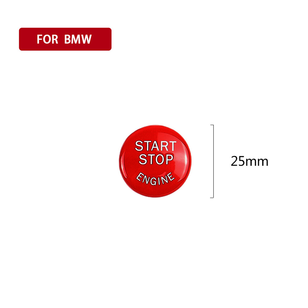 Red Engine Start Stop Push Button Cover&Ring Trim For BMW E90 E92 E93 2009-2012