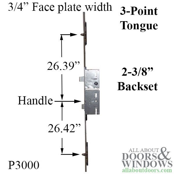 Amesbury Multipoint Lock P3000 Active Tongue Version Lower and Upper Extensions