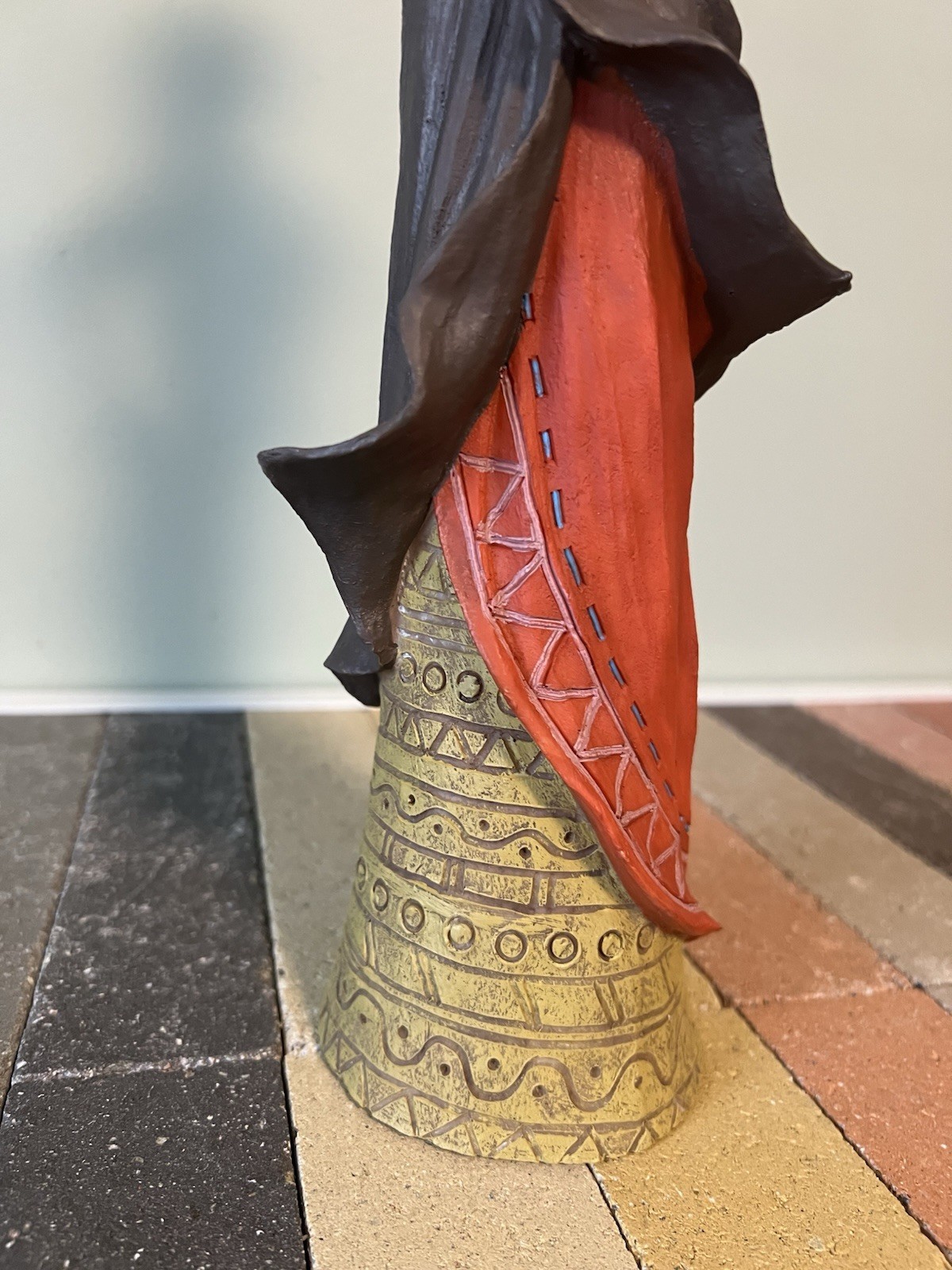 African Maasi Tribe Woman 16” Rare Resin Figure Sculpture Native Decor Statue