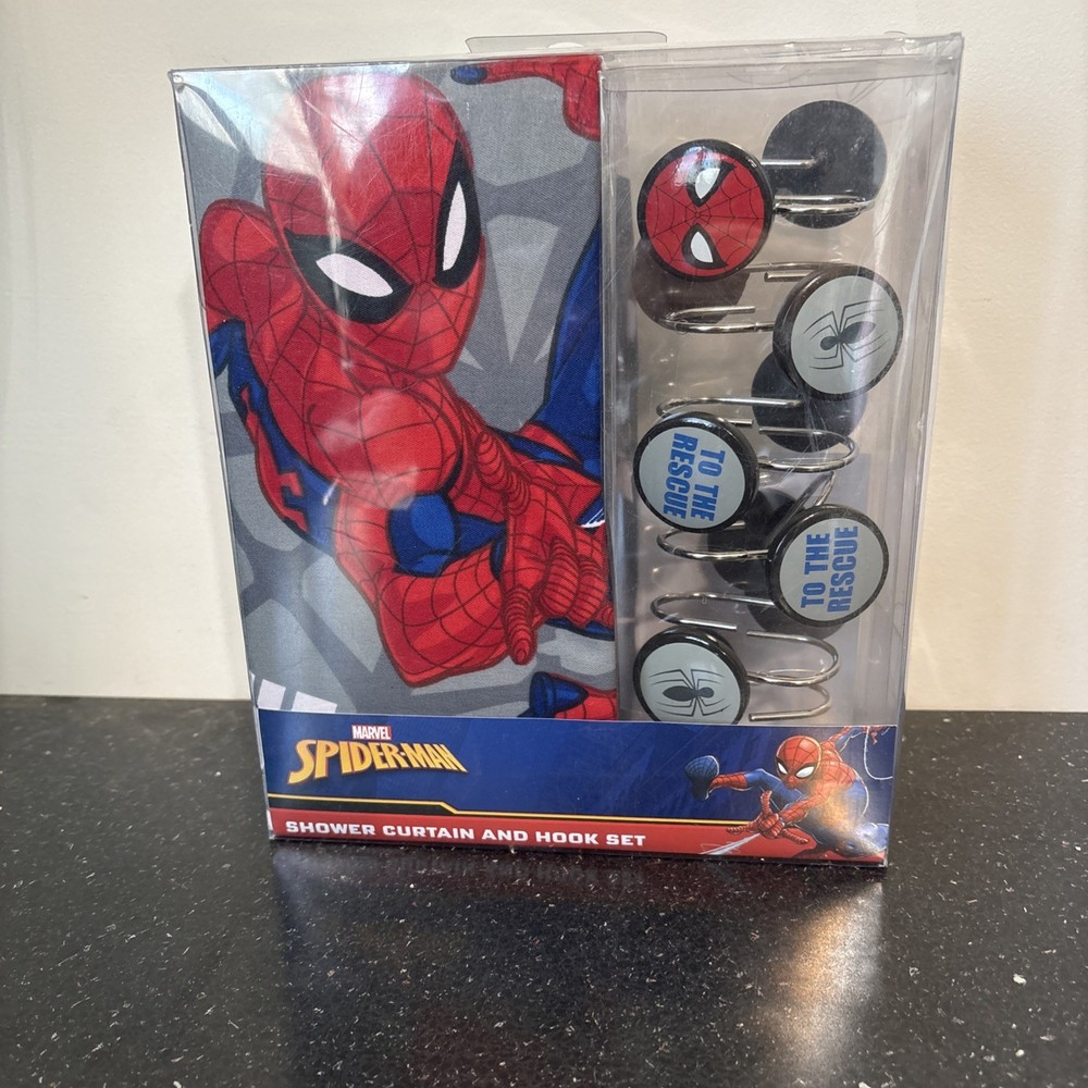 Marvel Spider-Man Shower Curtain And Hook Set