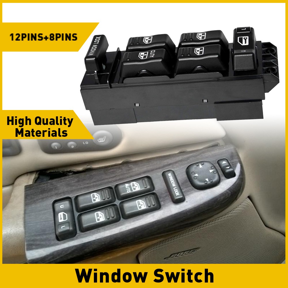 Driver Side Master AUTO Power Window Switch For 2000-2002 Silverado Chevrolet