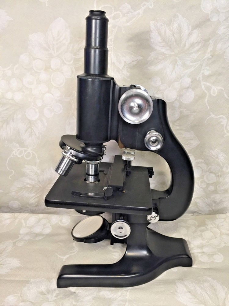 Vintage Spencer Monocular Microscope w/ Wood Case