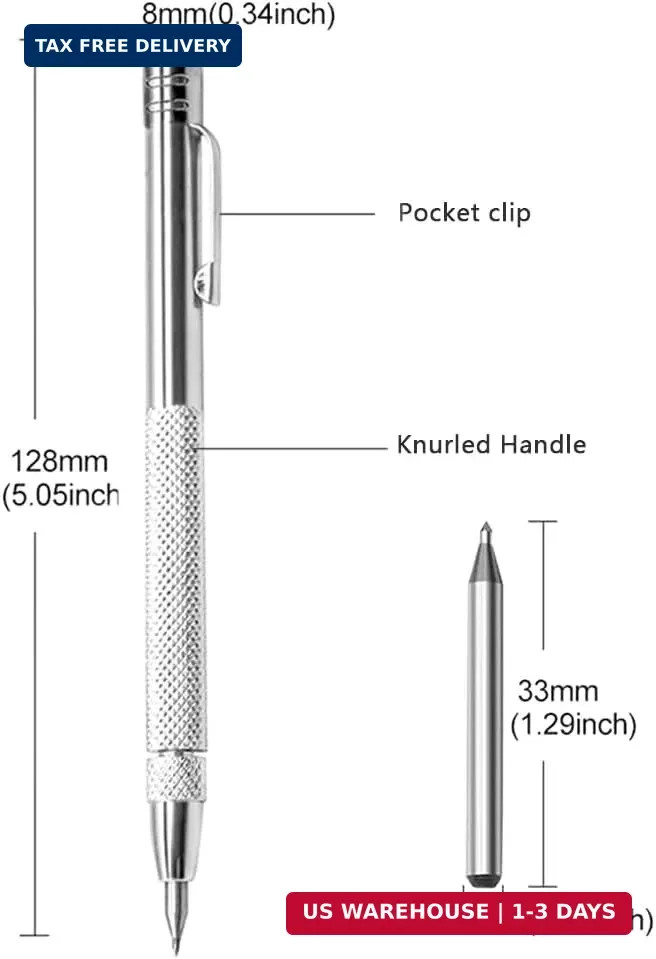 3PCS Tungsten Carbide Scriber Tool with Magnet with Extra 30 Replacement Marking